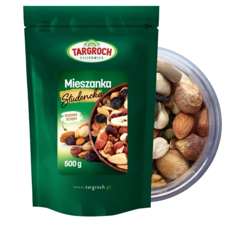 Mieszanka studencka, naturalna przekąska z orzechami i bakaliami, Targroch 500g