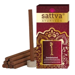 Kadzidła naturalne drzewo sandałowe, kadzidełka słupkowe sandalwood Sattva, 20g