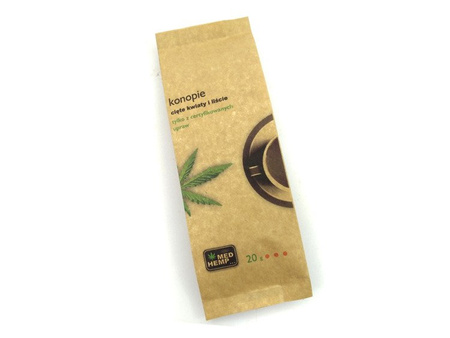 ORGANICZNA HERBATA KONOPNA KWIATY I LIŚCIE CIĘTE SASZETKA 20G