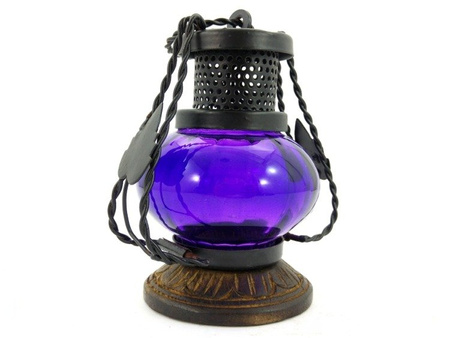 LAMPION ORIENTALNY (LAMPIONIK NA ŚWIECĘ TEALIGHT, FIOLETOWY)