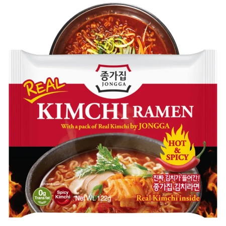 Zupa Ramen Kimchi ostra z prawdziwym kimchi Jongga 122g