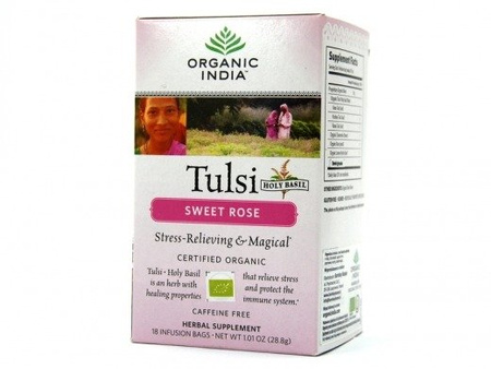 HERBATA ORGANICZNA SWEET ROSE TULSI Z INDII ORGANIC INDIA