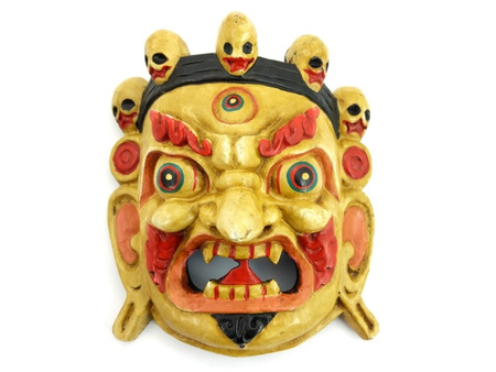 TYBETAŃSKA MASKA MAHAKALA (TYBET, WYS 20 CM)