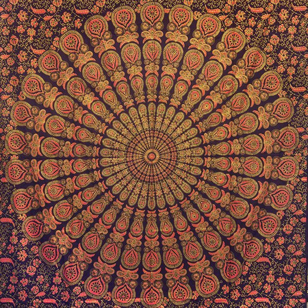 NARZUTA ORIENTALNA ZŁOTA MANDALA (135x210CM, KAPA, INDIE)