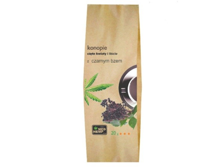 LIŚCIE I KWIATY KONOPI Z CZARNYM BZEM 20G (ORGANICZNA HERBATA KONOPNA Z CBD)