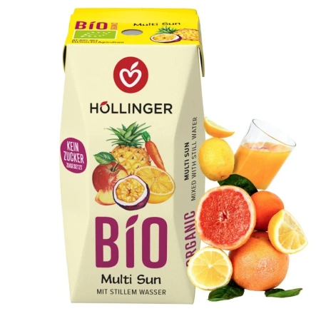 Nektar wieloowocowy bio, bez cukru, Hollinger 200ml