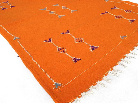KILIM Z MAROKO 150 CM X 96 CM POMARAŃCZOWY (WEŁNA, DYWAN)
