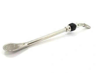 BOMBILLA LAGRIMA Z SZCZOTECZKĄ (CZARNA, INOX, YERBA MATE)