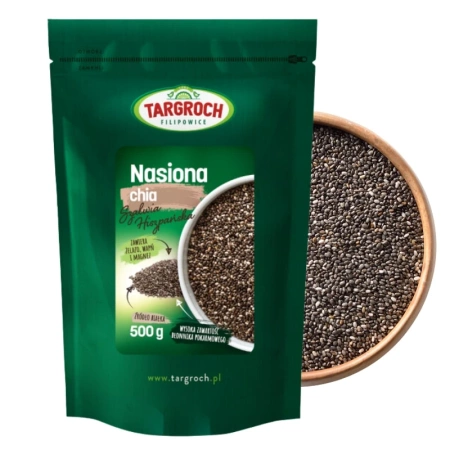 Nasiona chia, szałwia hiszpańska, 500g Targroch