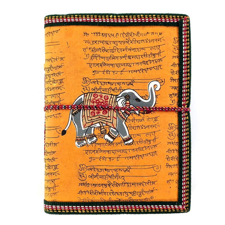 Notes malowany żółty Słoń (notatnik, dziennik EKO 17,5cm)