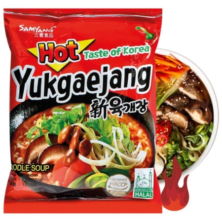 Zupa Ramen Yukgaejang Hot Grzybowa ostra 120g Samyang