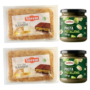 Zestaw do czekolady dubajskiej, ciasto Kataifi 400g krem pistacjowy 340g
