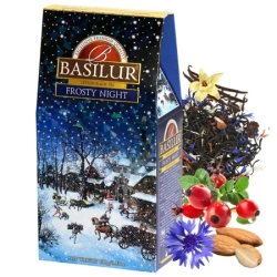 Czarna herbata liściasta z dziką różą, chabrem, Frosty Night Basilur 75g