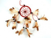 ŁAPACZ SNÓW (AMULET DREAM CATCHER ŚR. 9CM, CZERWONY, ZAWIESZKA)