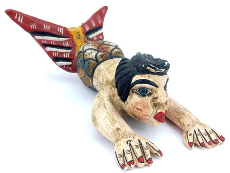 MEKSYKAŃSKA FIGURKA SYRENKA (MEKSYK, DREWNIANA, DŁ.35,5CM)
