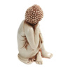 Figurka Budda dekoracja medytacja Indonezja kremowa 16 cm