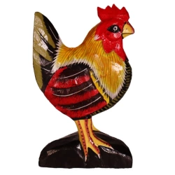 Drewniana figurka kura, rękodzieło 26 cm