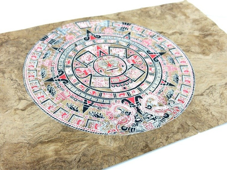 KALENDARZ AZTECKI Z PAPIERU AMATE (MEKSYK, AZTEKOWIE)
