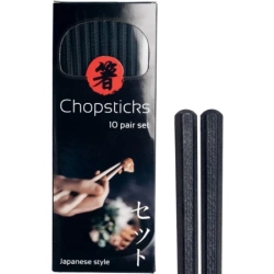 Zestaw 10 par czarnych  pałeczek do sushi  w stylu japońskim
