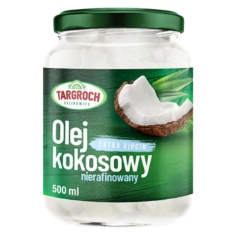 Olej kokosowy nierafinowany, tłoczony na zimno, Targroch 500ml