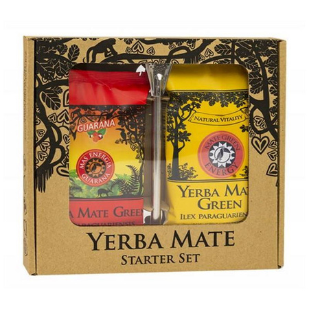 Yerba Mate Green Energy, zestaw startowy Energia Guarana (2x po 50g, bombila)