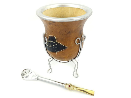 ZESTAW BOMBILLA I MATERO Z TYKWY PORONGO (YERBA MATE, TYKWA)