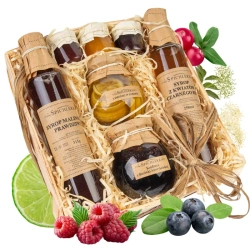 Zestaw prezentowy, naturalne przetwory, syropy, konfitury na prezent, Spichlerz