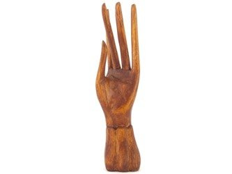 STOJAK NA BIŻUTERIĘ (SZKATUŁKA, DŁONIE, Z DREWNA WYS. 24CM)
