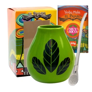 Zestaw Yerba Mate Un Poco El Pajaro Muy Rico 50g + Matero + Bombilla