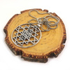 Wisiorek Shri Yantra, srebrny kolor (naszyjnik metalowy, na łańcuszku)