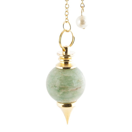 Wahadełko do radiestezji, wahadło z mosiądzu i kamienia awenturyn