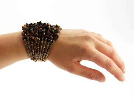 BRANSOLETKA ORIENTALNA (BRANSOLETA, BRĄZOWA, Z INDONEZJI, KORALIKI)