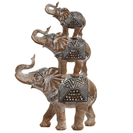 Figurka słoniowa piramida, 26cm (efekt drewna)