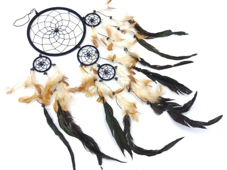ŁAPACZ SNÓW DŁ. 70 CM, CZARNY (DREAM CATCHER, AMULET, ZAWIESZKA)