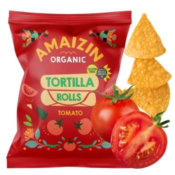 Chipsy nachosy, tortilla kukurydziane pomidorowe, bio bezglutenowe, 100g Amaizin