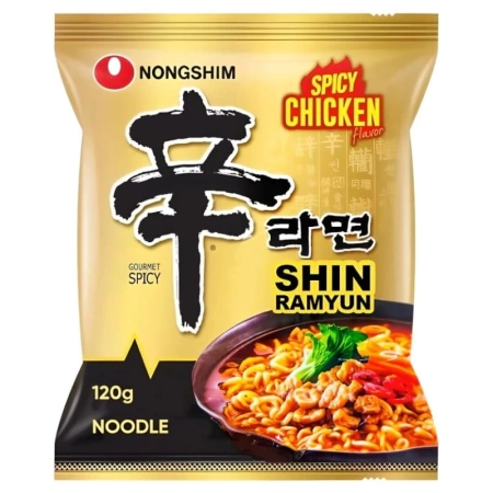 Zupka ramen Spicy Chicken, bardzo ostra Shin Ramyun Nongshim, 120g