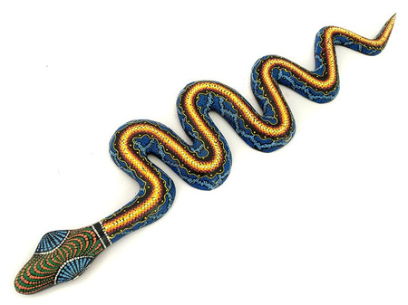 PŁASKORZEŹBA WĄŻ (DREWNO, ORIENT, DŁ. 80 CM)