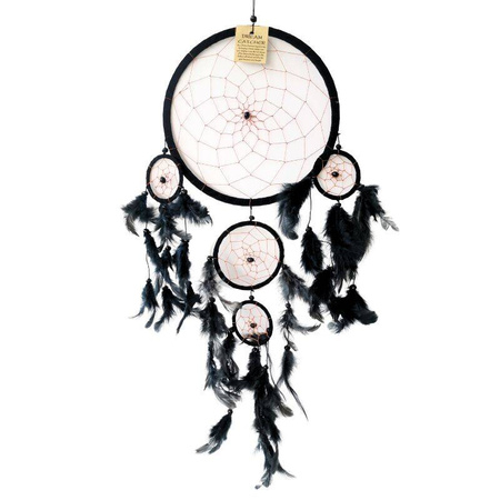 Łapacz snów czarny, dekoracja na ścianę, ozdoba boho 60 cm