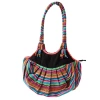 Duża torba na ramię, torebka damska w kolorowe pasy, Peru