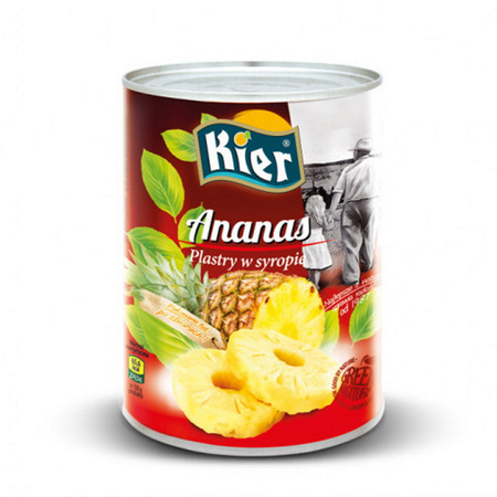 Ananas plastry w lekkim syropie, Kier 565g