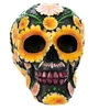 Czaszka Día de Muertos, święto zmarłych, figurka (ozdoba meksykańska, żółta)