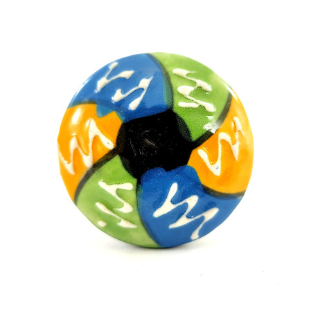 Uchwyt meblowy gałka ceramiczna kolorowa (handmade,Indie)