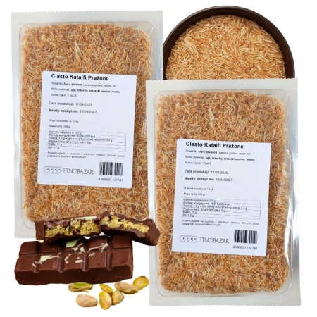 Ciasto Kadayif Kataifi do czekolady dubajskiej, smażone, gotowe 400g