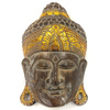 Maska Budda brązowo-złota  (50cm, Indonezja, drewno)