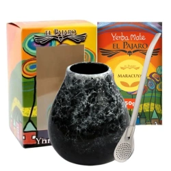 Zestaw Yerba Mate El Pajaro Marakuja 50g + Matero + Bombilla