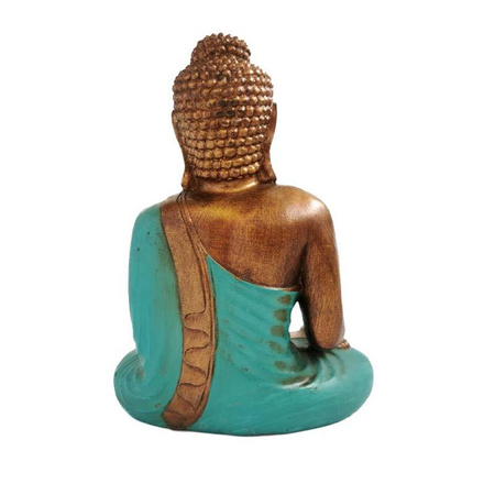 Figurka Budda zielona szata (30cm, Indie, medytacja, dekoracja)