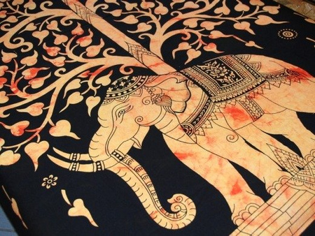 NARZUTA NA ŁÓŻKO ORIENTALNA CZARNA (KAPA, BATIK, Z INDII, 140 x 210CM)
