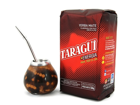 YERBA MATE ZESTAW MATERO TYKWA + BOMBILLA + TARAGUI ENERGIA 500G