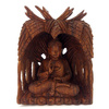 FIgurka medytującego Buddy - ołtarzyk (Buddha, drewno, rzeźba) 40 cm 