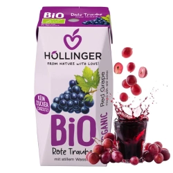 Nektar z czerwonych winogron bio, bez cukru, Hollinger 200ml